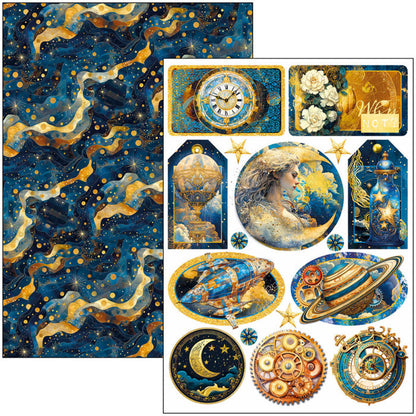 Ciao Bella - A4 Creative Pad - Celestial. Available at Embellish Away located in Bowmanville Ontario Canada.