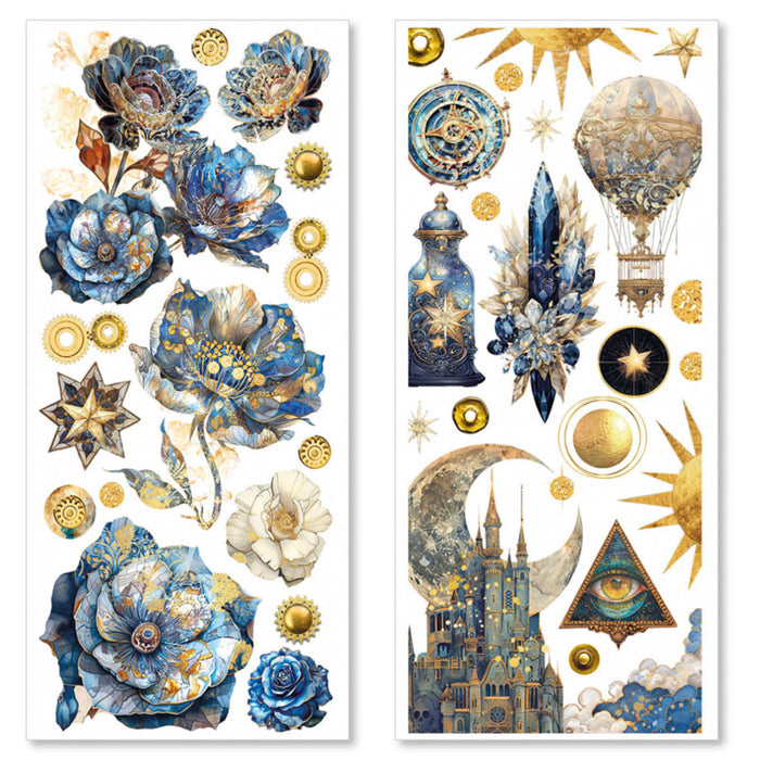 Ciao Bella - Art Stickers Uncut Transparent Adhesive Sheets - Celestial. Includes 5 sheets. Available at Embellish Away located in Bowmanville Ontario Canada.