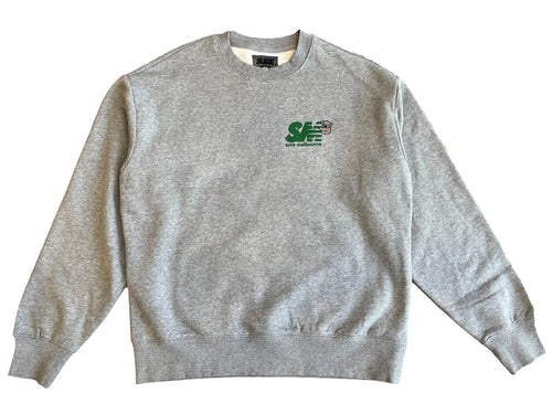 Clippy Heavyweight Fleece Crew - Grey / Green