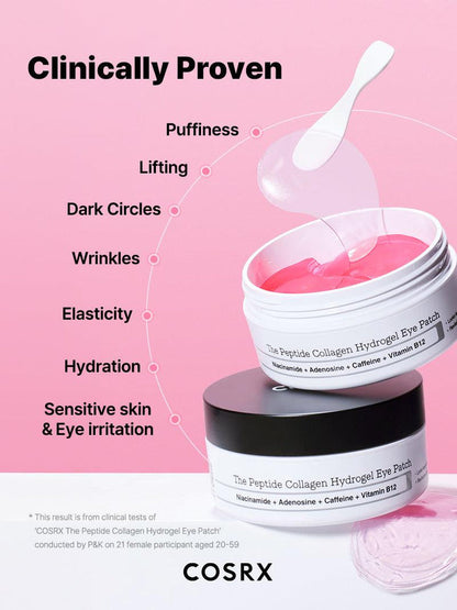 Cosrx The Peptide Collagen Hydrogel Eye Patch (60 Patches) كوسركس الببتيد كولاجين هيدروجيل العين رقعة - Princess Cosmetics Qatar
