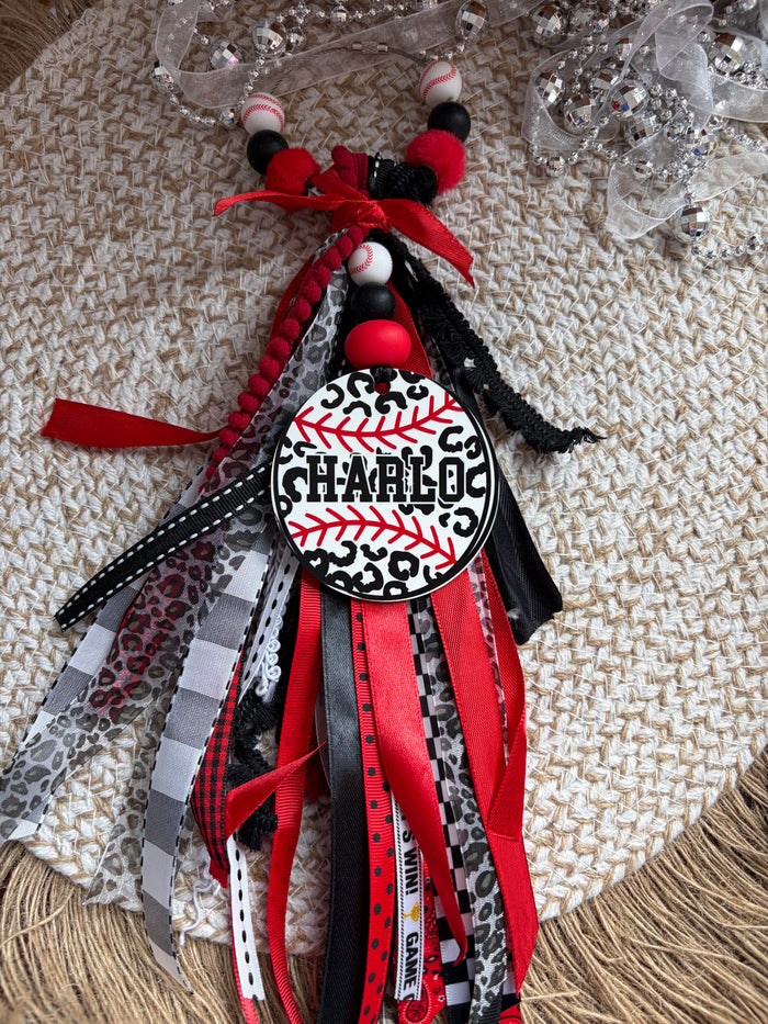 Custom Bag Charm | Personalized Ribbon Tassel | Sports Mom Bag Drip | Yeti Camino Accessory