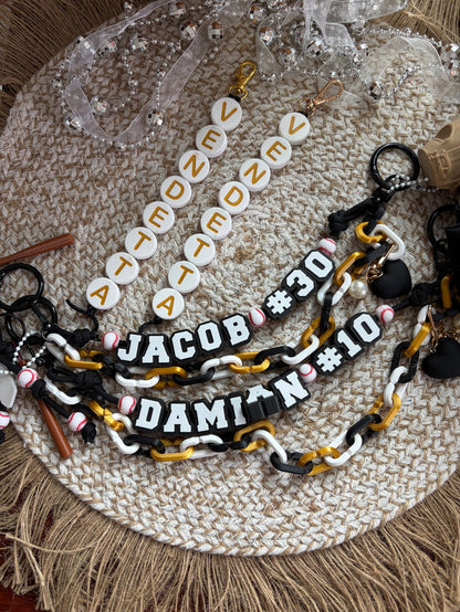 Custom Bag Charm | Personalized Ribbon Tassel | Sports Mom Bag Drip | Yeti Camino Accessory