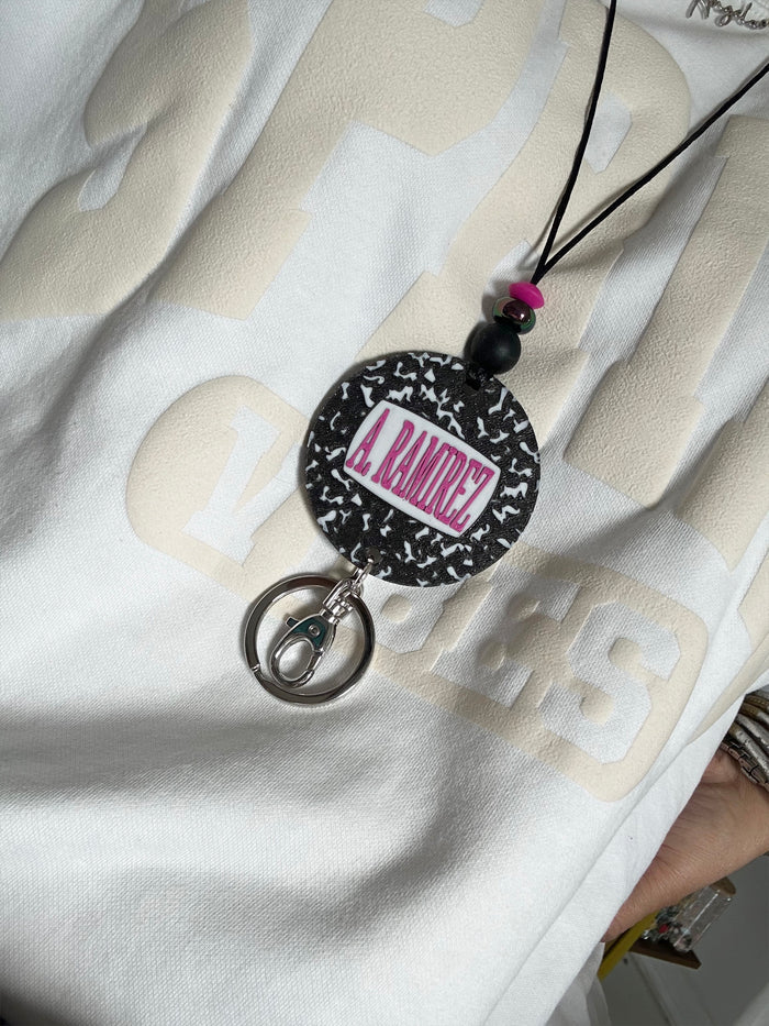 Customized 3D-Printed Teacher Composition Notebook Lanyard