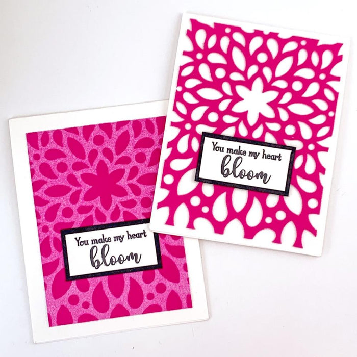 Add a velvety texture and vibrant color to any project without the mess of traditional flock powders! Can be used on their own or with embossing folders. Each pack of 6.5x12 inch package contains four 6x12 inch transfer sheets. Choose from a variety of colours. Each sold separately. Made in USA. Available in Bowmanville Ontario Canada. Card design by brand ambassador.