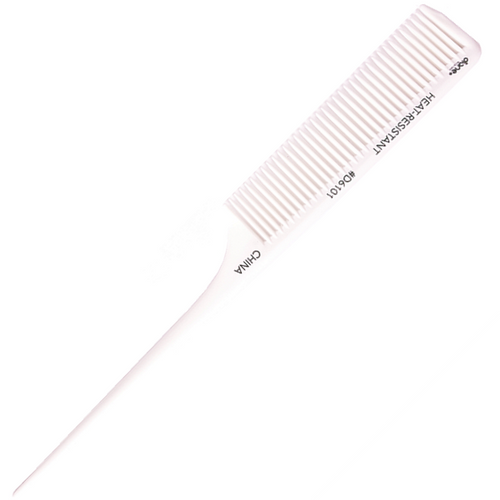 Diane 9" Thick Rat Tail Comb White #D6101 - Dozen Pack - Palms Fashion Inc.