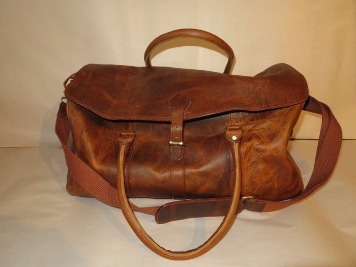 Distressed Leather Duffle
