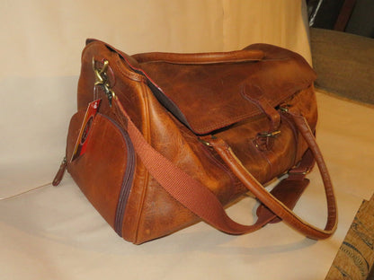 Distressed Leather Duffle