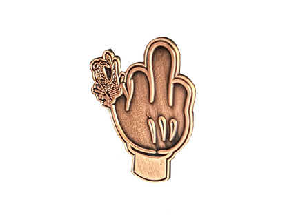 Doom Sayers Club - Cartoon Middle Finger Pin - Bronze
