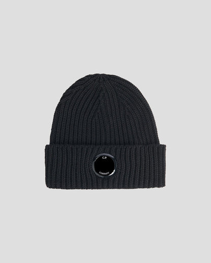Extra Fine Merino Wool Beanie Black