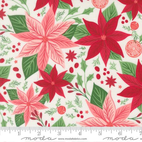 F3149 - Merrily on High - Floral Poinsettia - Snow