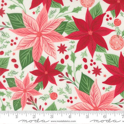 F3149 - Merrily on High - Floral Poinsettia - Snow