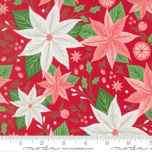 F3150 - Merrily on High - Floral Poinsettia - Christmas Red