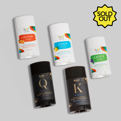 Family Deodorant 5-Pack Bundle: King, Queen, Suga, Happy, Sonshine - Play Pits