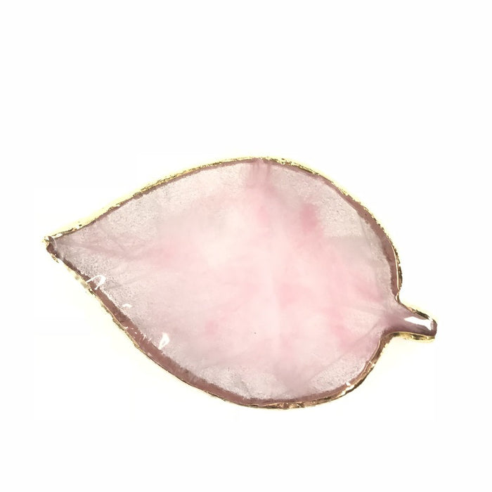 Faux Stone Nail Paint Dish (With Golden edge) Leaf or Round Shape
