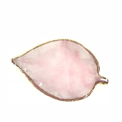 Faux Stone Nail Paint Dish (With Golden edge) Leaf or Round Shape