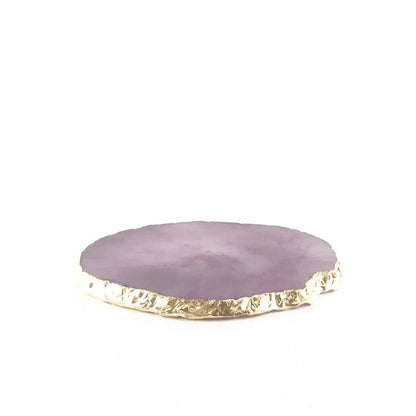Faux Stone Nail Paint Dish (With Golden edge) Leaf or Round Shape