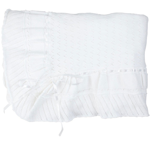 Feltman White Pointelle Shawl