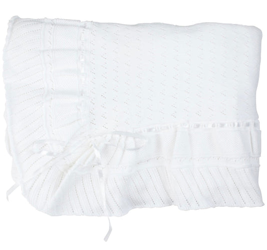 Feltman White Pointelle Shawl