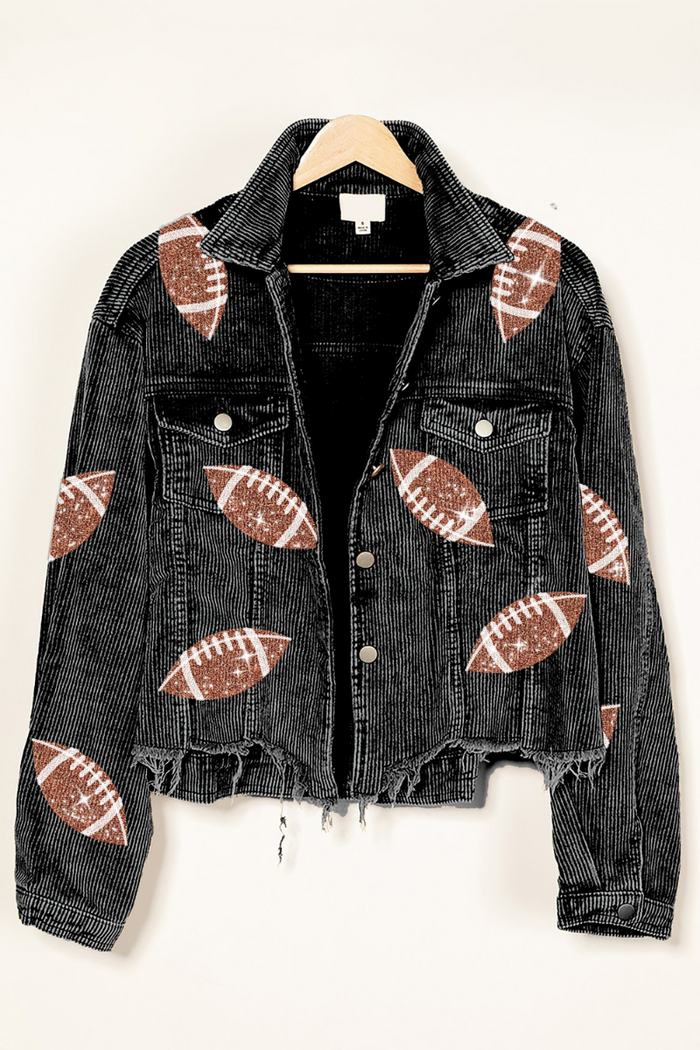 Football Sequins Corduroy Jacket