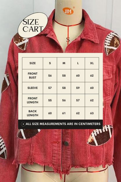 Football Sequins Corduroy Jacket