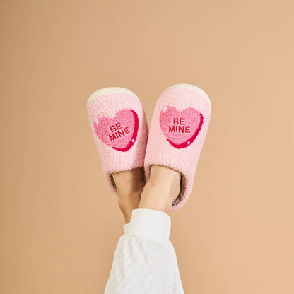 Fuzzy Slippers - Be Mine