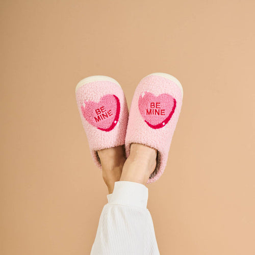 Fuzzy Slippers - Be Mine