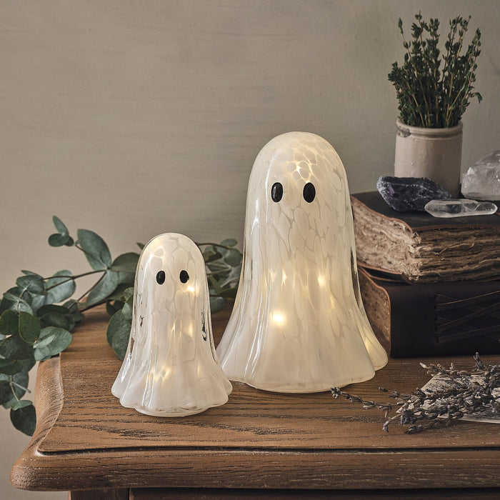 Gertie the Ghost Confetti Glass LED Halloween Decoration Duo
