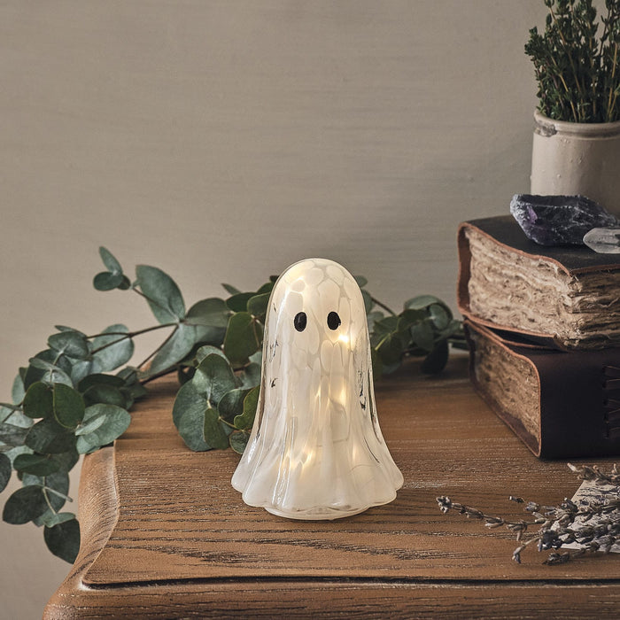 Gertie the Ghost Confetti Glass LED Halloween Decoration Duo