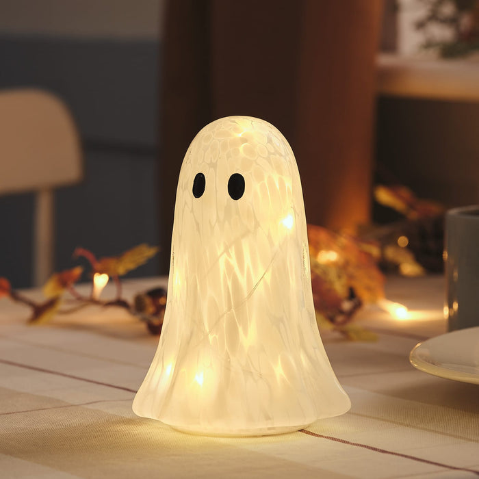 Gertie the Ghost Confetti Glass LED Halloween Decoration Duo