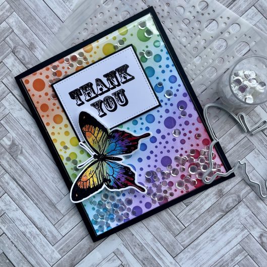 Big Thanks is a stamp set by Debrah Warner. This set is made of premium clear photopolymer and measures 6" X 8". Made in the USA. FEATURES thanks, greetings. Available at Embellish Away located in Bowmanville Ontario Canada. Example by brand ambassador.