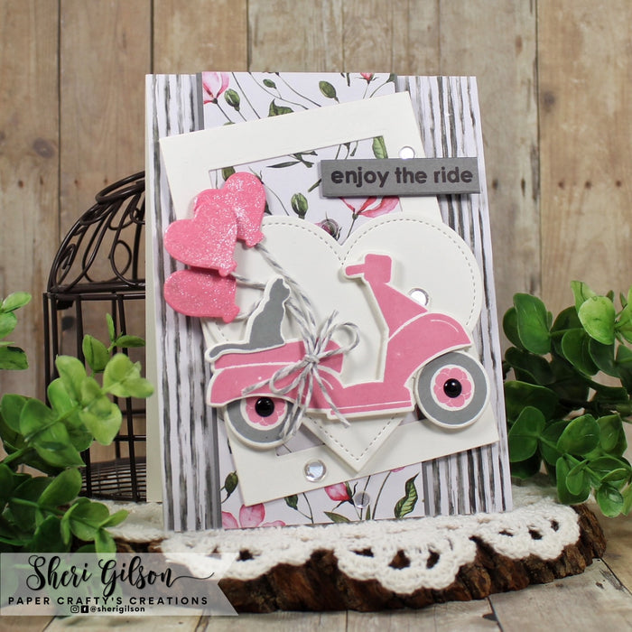 Gina K. Designs - Stamp & Die Set - Sunny Days 2. Sunny Days 2 is a Stamp & Die Set by Melanie Munchinger. This set is made of premium clear photopolymer and measures 6" X 8". Made in the USA. Available at Embellish Away located in Bowmanville Ontario Canada. Example by brand ambassador.