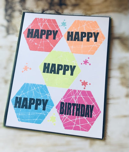 Gina K. Designs - Stamps - Hexagon Fun. Hexagon Fun is a stamp set by Beth Silika. This set is made of premium clear photopolymer and measures 6" X 8".   Made in the USA. Available at Embellish Away located in Bowmanville Ontario Canada. Card example by brand ambassador.