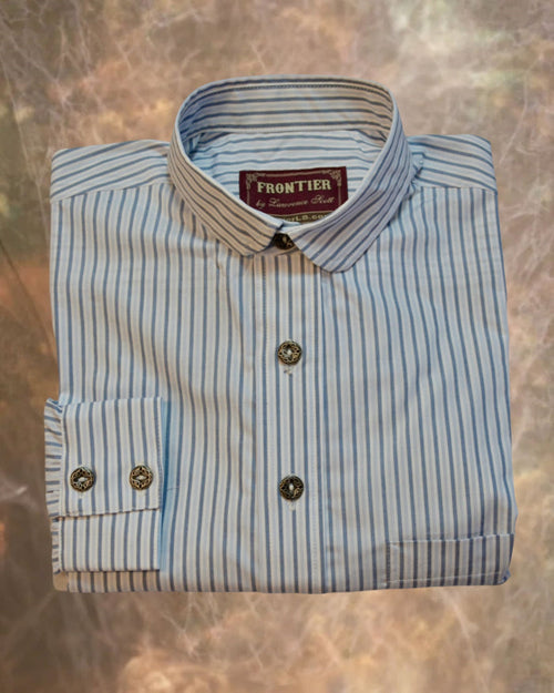 Grey and Blue Stripe Men's Dakota Shirt