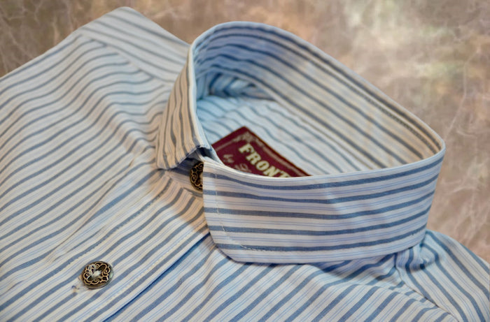 Grey and Blue Stripe Men's Dakota Shirt
