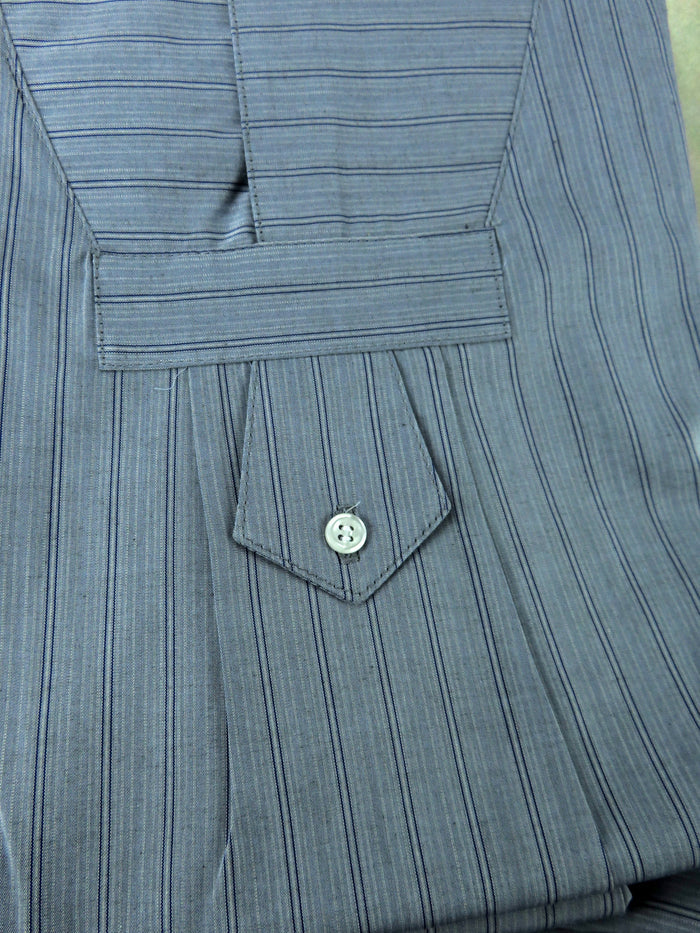 Grey and Blue Stripe Men's Tuxedo Shirt