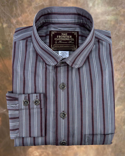 Grey and Rust Stripe Men's Dakota Shirt
