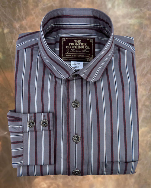 Grey and Rust Stripe Men's Dakota Shirt