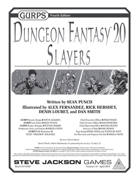 GURPS Dungeon Fantasy 20: Slayers