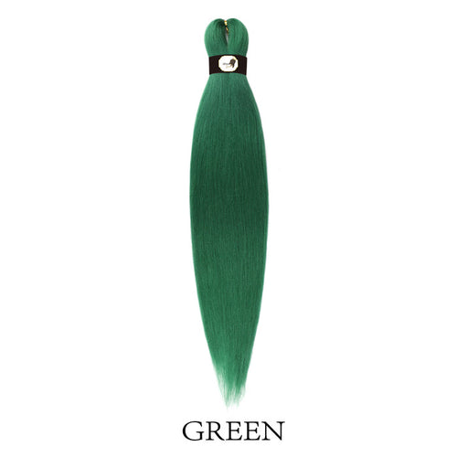 Hairnergy Braids Pre-Stretched 56'' Braiding Hair Extensions (color Green)