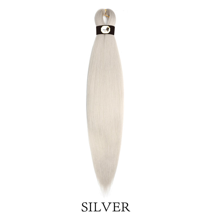 Hairnergy Braids Pre-Stretched 56'' Braiding Hair Extensions (color Silver)