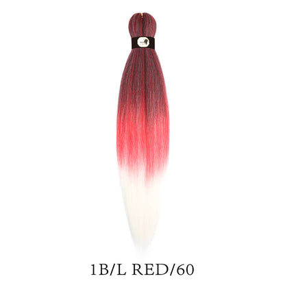 Hairnergy Braids Pre-Stretched 56'' Braiding Hair Extensions Ombre (color 1B/L-Red/60)
