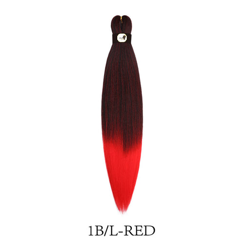 Hairnergy Braids Pre-Stretched 56'' Braiding Hair Extensions Ombre (color 1/L-Red)