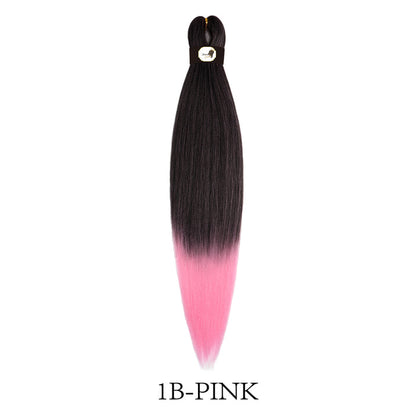 Hairnergy Braids Pre-Stretched 56'' Braiding Hair Extensions Ombre (color 1/Pink)