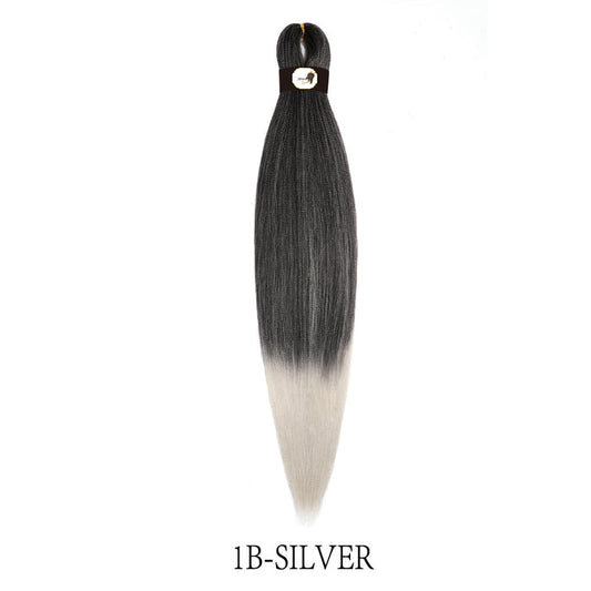 Hairnergy Braids Pre-Stretched 56'' Braiding Hair Extensions Ombre (color 1/Silver)