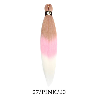 Hairnergy Braids Pre-Stretched 56'' Braiding Hair Extensions Ombre (color 27/Pink/60)