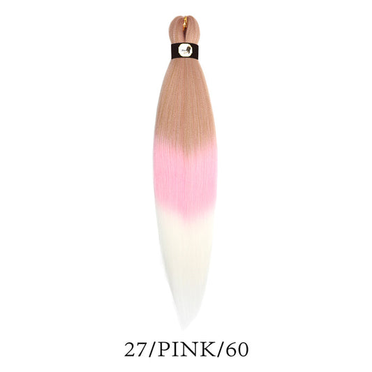 Hairnergy Braids Pre-Stretched 56'' Braiding Hair Extensions Ombre (color 27/Pink/60)
