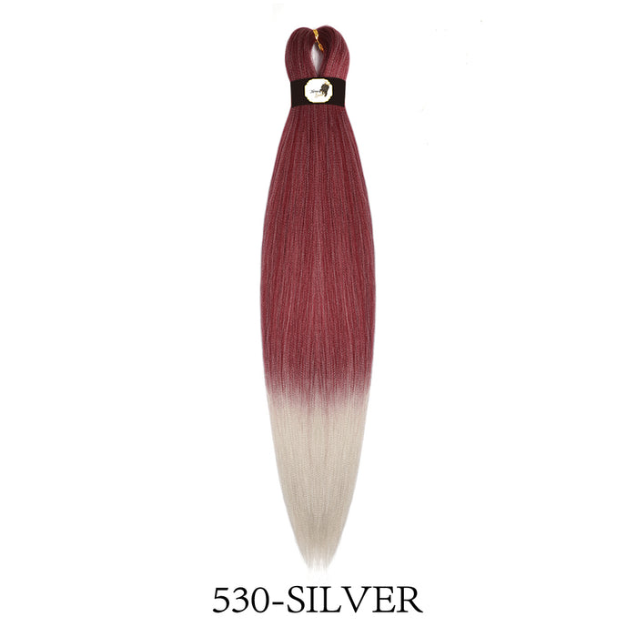 Hairnergy Braids Pre-Stretched 56'' Braiding Hair Extensions Ombre (color 530/Silver)