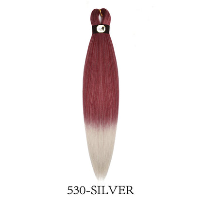 Hairnergy Braids Pre-Stretched 56'' Braiding Hair Extensions Ombre (color 530/Silver)