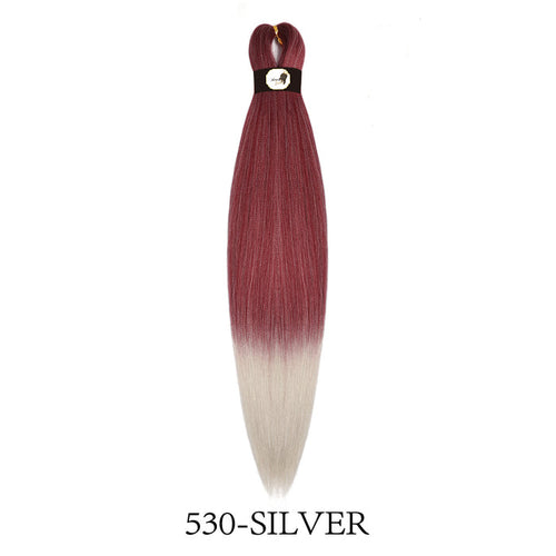 Hairnergy Braids Pre-Stretched 56'' Braiding Hair Extensions Ombre (color 530/Silver)