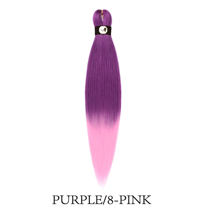 Hairnergy Braids Pre-Stretched 56'' Braiding Hair Extensions Ombre (color Purple-8/Pink)